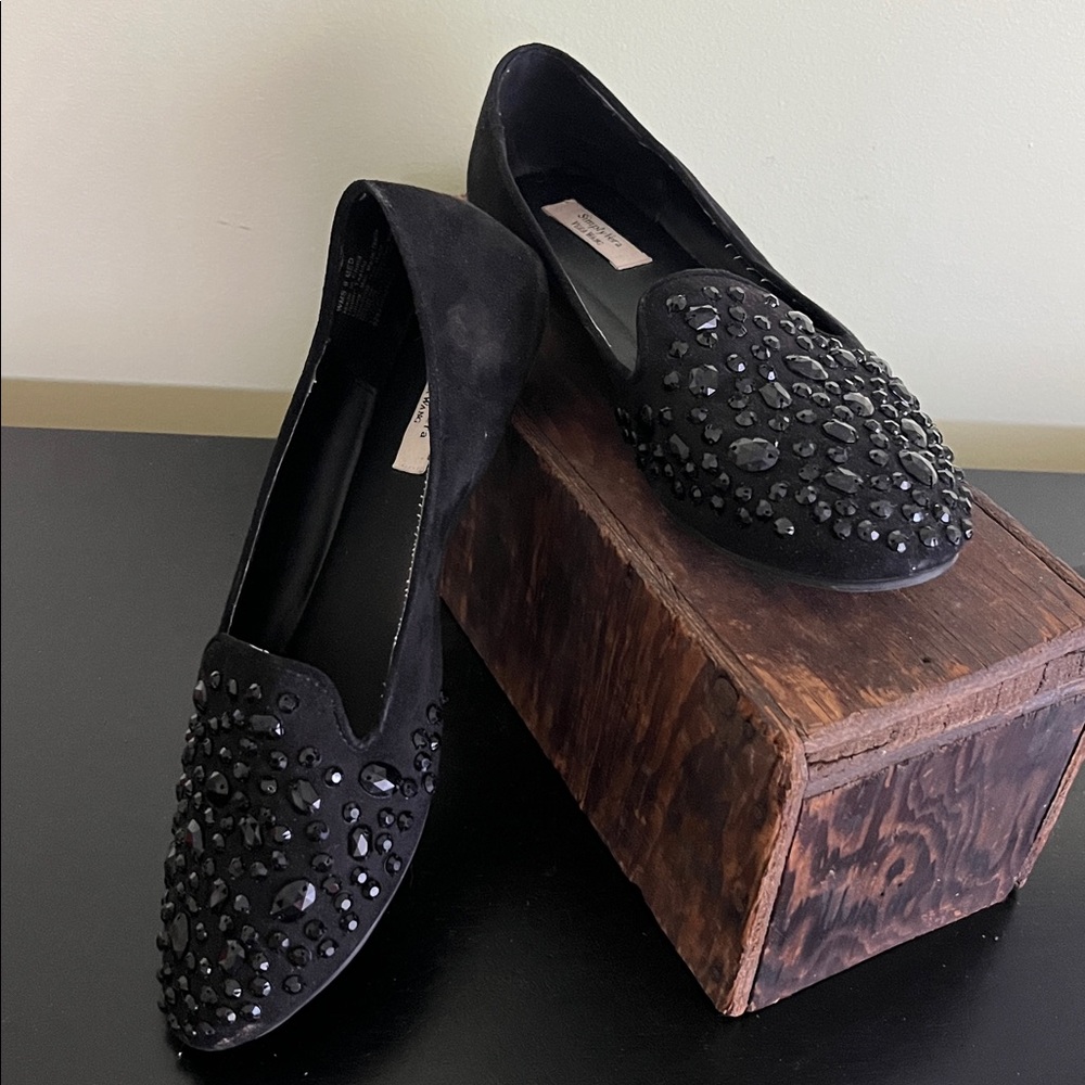 Simply Vera Vera Wang Black Jeweled Slip-On Loafers - Picture 3 of 10